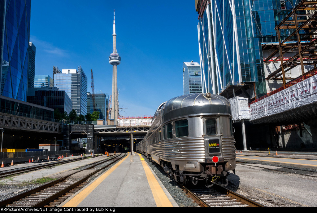 Dome Observation car "Glacier Park" on the rear of Via Rail's westbound Canadian.